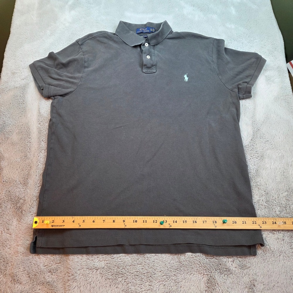 Polo Ralph Lauren Polo Shirt Mens XL Gray Custom Slim Fit Short Sleeve Cotton